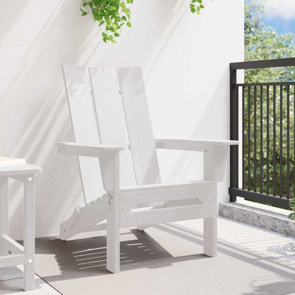 vidaXL Scaun pliabil Adirondack Alb 74.5 x 80.5 x 90 cm HDPE