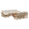vidaXL Set de canapele pentru grădină 11 buc. Alb Natural și Crem