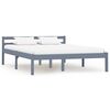 vidaXL Cadru de pat, gri, 120 x 200 cm, lemn masiv de pin