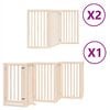 vidaXL Poartă de c&acirc;ini pliabilă cu ușă, 12 panouri, 600 cm, lemn plop
