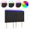 vidaXL Tăblie de pat cu LED, negru, 147x16x118/128 cm, catifea