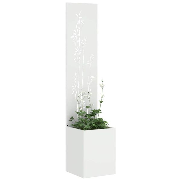 vidaXL Ecran de intimitate pentru grădină Floral Alb 32 x 140 cm