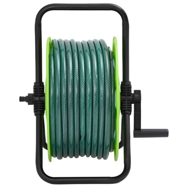 vidaXL Tambur pentru furtun autonom, verde, cu furtun PVC de 50 m