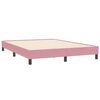 vidaXL Pat box spring cu saltea, roz, 160x210 cm, catifea