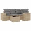 vidaXL Set canapele de grădină cu perne, 5 piese, bej, poliratan
