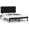 vidaXL Cadru de pat, negru, 140x190 cm, lemn masiv de pin