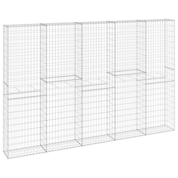 vidaXL Perete gabion cu capace, 300 x 30 x 200 cm, oțel galvanizat