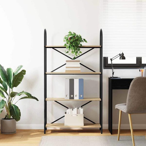 vidaXL Raft pentru cărți Stejar Sonoma 80 x 30 x 146 cm Lemn compozit