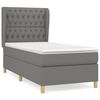 vidaXL Pat box spring cu saltea, gri &icirc;nchis, 90x200 cm, textil