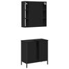 vidaXL Set mobilier de baie, 2 piese, negru, lemn compozit