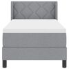 vidaXL Pat boxspring cu saltea cu saltea Gri deschis 80 x 200 cm