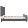 vidaXL Pat cu arcuri cu headboard Gri &icirc;nchis 200 x 200 cm Catifea