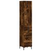 vidaXL Dulap &icirc;nalt, stejar fumuriu, 34,5x34x180 cm, lemn prelucrat