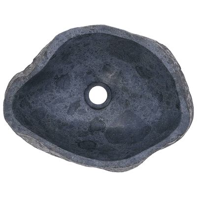 vidaXL Chiuvetă din piatră de râu, 37-46 cm, oval