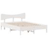 vidaXL Cadru de pat fără saltea, alb, 135x190 cm, lemn masiv de pin