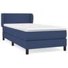 vidaXL Pat box spring cu saltea, albastru, 100x200 cm, textil