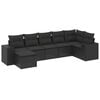vidaXL Set canapele de grădină cu perne, 7 piese, negru, poliratan
