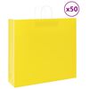 vidaXL Pungi de h&acirc;rtie 50 buc cu m&acirc;nere galbene 54x15x49 cm