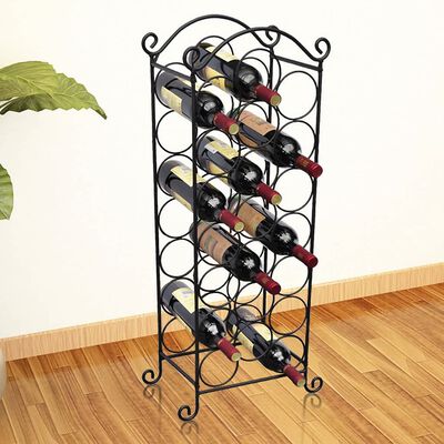 vidaXL Suport sticle de vin pentru 21 de sticle, metal