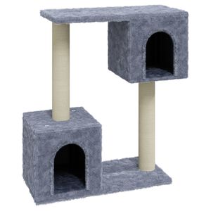vidaXL Ansamblu pisici, st&acirc;lpi din funie sisal, gri deschis, 60 cm