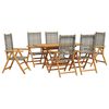 vidaXL Set de masă pentru grădină 7 pcs Gri Lemn Solid de Acacia