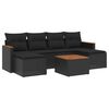 vidaXL Set canapele de grădină cu perne, 7 piese, negru, poliratan