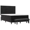 vidaXL Pat cu arcuri cu saltea cu headboard Negru 140 x 190 cm Catifea
