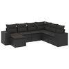vidaXL Set canapele de grădină cu perne, 7 piese, negru, poliratan