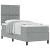 vidaXL Pat cu arcuri cu headboard Gri deschis 80 x 200 cm țesătură