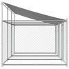 vidaXL Cușcă c&acirc;ini cu acoperiș și uși, gri, 6x2x2 m, oțel galvanizat