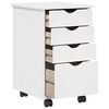 vidaXL Cabinet mobil cu roata Alb 34 x 39 x 56 cm Lemn de pin masiv