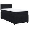 vidaXL Pat box spring cu saltea, negru, 90x200 cm, catifea
