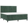 vidaXL Pat box spring cu saltea, verde &icirc;nchis, 180x200 cm, catifea
