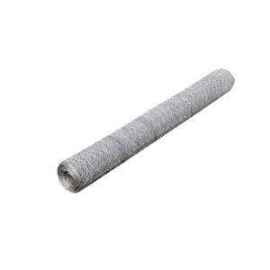 vidaXL Plasă de s&acirc;rmă găini, argintiu, 25 x 0,5 m, oțel galvanizat
