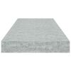 vidaXL Raft de perete suspendat, gri beton, 60x23,5x3,8 cm, MDF