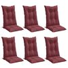 vidaXL Perne scaun cu spătar &icirc;nalt, 6 buc. roșu vin 120x50x7 cm textil