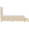 vidaXL Pat cu arcuri cu saltea cu headboard Crem 100 x 200 cm țesătură