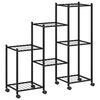 vidaXL Suport pentru flori cu roți, 83x25x83,5 cm, negru, fier
