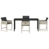 vidaXL Set de masă pentru grădină cu pernă 5 pcs Gri deschis poliratan
