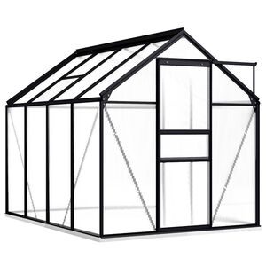 vidaXL Seră cu cadru de bază, antracit, 4,75 m&sup2;, aluminiu
