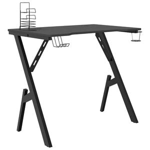 vidaXL Birou de gaming cu picioare &icirc;n formă de Y, negru, 90x60x75 cm
