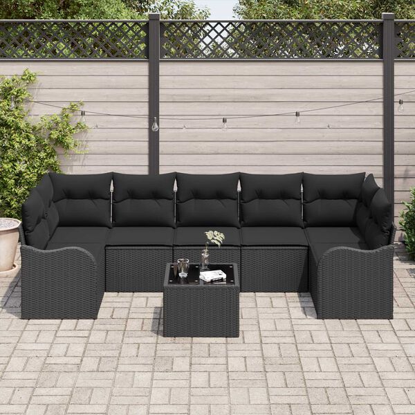 vidaXL Set de canapele pentru grădină Negru 55 x 55 x 37 cm poliratan