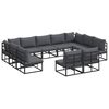 vidaXL Set de canapele pentru grădină 11 buc. Negru Aluminiu