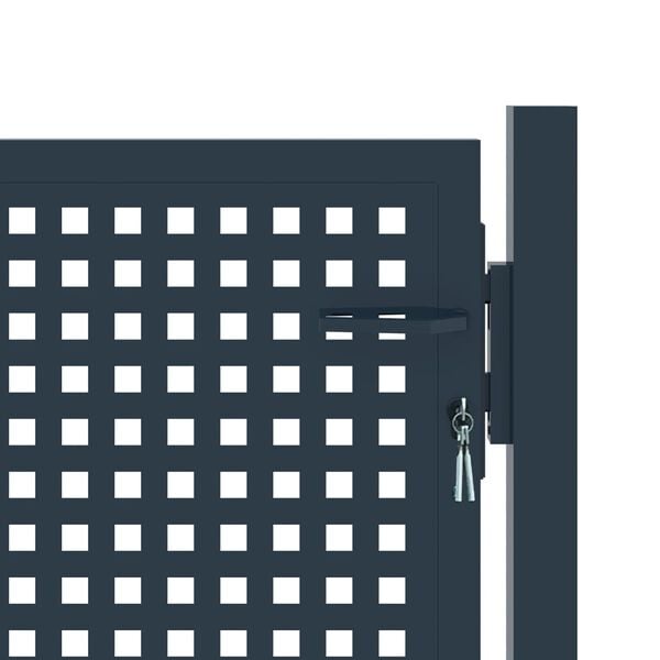 vidaXL Poartă de gard antracit 102x75 cm oțel