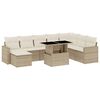 vidaXL Set canapele de grădină, 9 piese, cu perne, bej, poliratan