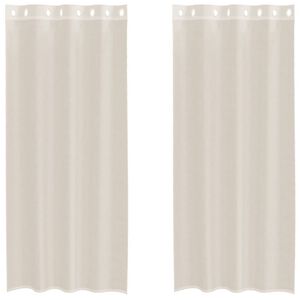 vidaXL Perdele Voile cu Oeli 2 buc Crem 140x245 cm