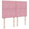 vidaXL Pat box spring cu saltea, roz, 140x190 cm, catifea