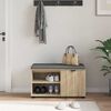 vidaXL Bancă pentru hol cu pernă Simplu Stejar Sonoma 80 x 38 x 46 cm