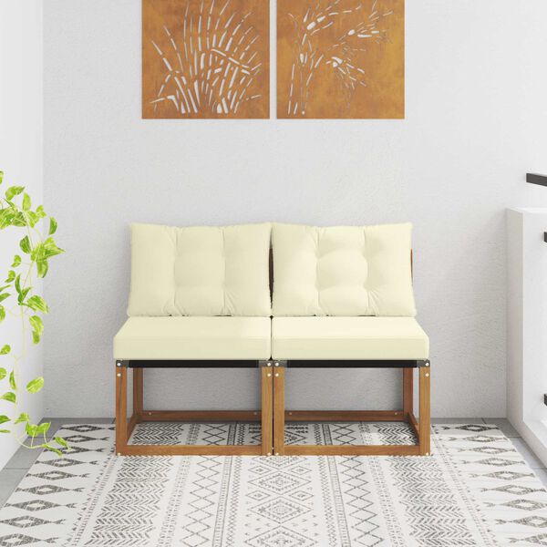 vidaXL 2 Bucată Canapea centrală pentru exterior