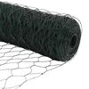 vidaXL St&acirc;lp de gard. Verde 100 x 0,4 m (plasă de 50 mm) Oțel și PVC